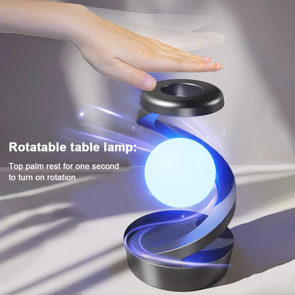 LunaSpin RGB Floating Moon Lamp with Wireless Charging