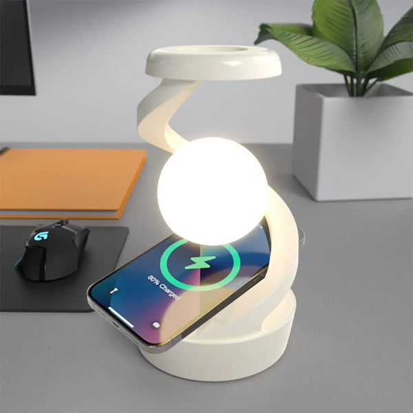 LunaSpin RGB Floating Moon Lamp with Wireless Charging